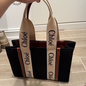 Chloe Black and Tan Women's Tote Bag